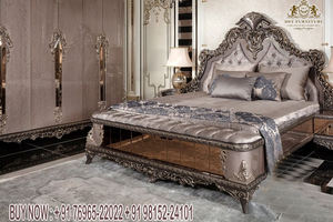 Cama doble de madera maciza de teca de calidad superior, cama clásica turca tallada a mano con mesitas de noche, muebles de dormitorio de tamaño Queen real - Product Image 5