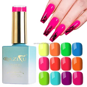 New launch 12 Colors Summer Fluorescence Neon Korean Nail Polish Popular Glue Nail Air Shop Dedicated Nail Glue Salon from China