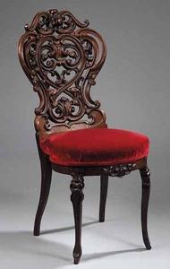 Luxury Handcrafted Solid Wood Dining <b>Chair</b> Ornate Baroque Scroll Carving <b>Red</b> <b>Velvet</b> Upholstered Seat - Product Image 6
