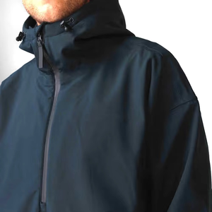 Veste softshell respirante à capuche pour homme, couleur unie, vêtements décontractés d'hiver, bleu foncé, polyester, vêtements d'extérieur - Product Image 6