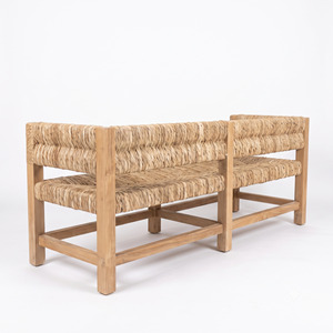 Teak Garden <b>Bench</b> Outdoor Resort Patio Seating Hotel Park Chair Woven Rattan Furniture Commercial Villa Deck Lounge Furniture - Product Image 4