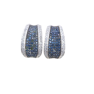 JEWELSPAARK Women's 1.90 Ct Natural <b>Blue</b> White Diamond <b>Stud</b> <b>Earrings</b> 925 Sterling Silver Trendy Wedding Anniversary Jewelry - Product Image 1