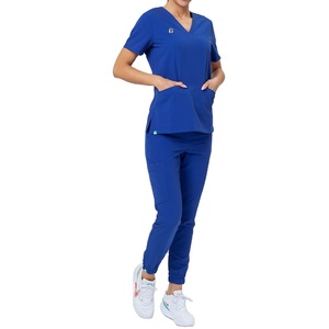 Traje médico de alta calidad y uniforme de trabajo de enfermera médica Conjunto de uniforme de hospital de manga corta con cuello en V Conjuntos de práctica cómodos para mujeres - Product Image 1