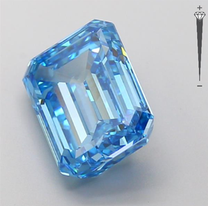 Diamant de laboratoire CVD 3,42 CT, taille émeraude, couleur bleu vif fantaisie, clarté VVS2, certifié IGI, référence 722540383 ROYAL GEMS pour la joaillerie - Product Image 4