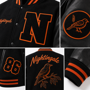 OEM ODM Custom Varsity <b>Jacket</b> Manufacturer Premium <b>Leather</b> Sleeve Chenille Embroidery Letterman <b>Jacket</b> Private Label Brand - Product Image 5