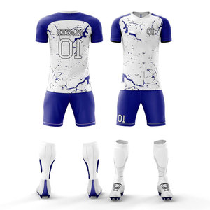 ชุดฟุตบอลทีมฟุตบอลแบบกำหนดเอง ระบายอากาศได้ดี แห้งเร็ว พิมพ์ลายแบบ Sublimation เต็มตัว ยืดหยุ่นสูง ชุดกีฬาสำหรับผู้ใหญ่ เสื้อเจอร์ซีย์และกางเกงขาสั้น - Product Image 1
