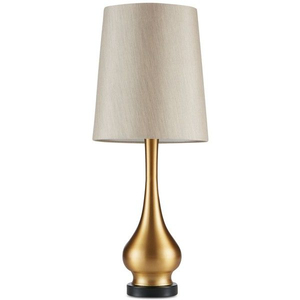 Lámpara de Mesa de Bronce Estilo Mid-Century con Pantalla de Cúpula de Piedra, Luz Blanca Cálida para Decoración de Dormitorio, Bombilla LED E27 3000K - Product Image 4