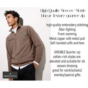 Pulls pour hommes personnalisés avec logo brodé personnalisé, textes, texture linéaire, fermeture éclair quart de tour MM3040 - Product Image 4