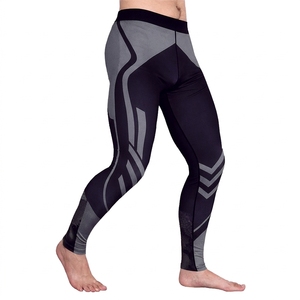 Vente en gros de leggings de compression pour hommes personnalisés, imprimés en sublimation 3D, taille élastique, leggings de sport, pantalons de fitness pour l'entraînement et la performance - Product Image 4