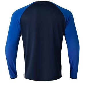 T-shirt en coton biologique 100% respirant à manches longues pour homme, coupe classique, col rond, séchage rapide, sportif, tricoté - Product Image 6