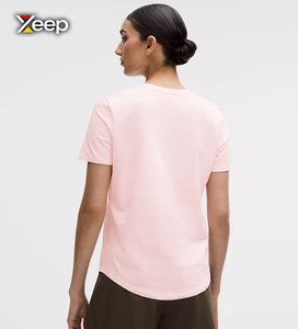 Camiseta Deportiva Ligera Informal para Mujer XEEP, Personalizable, Corte Holgado, Manga Corta, Transpirable, Cuello en V, Bordado con Letras - Product Image 2
