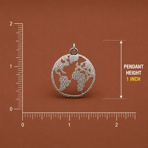 Pendentif en argent S925 avec diamant Moissanite, design de carte du monde en forme ronde, carte de la Terre - Product Image 3