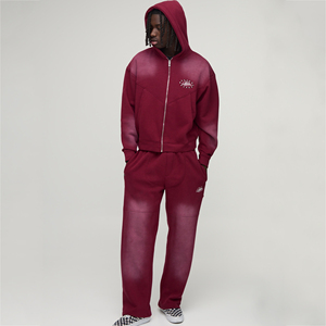 DTF Printed <b>Mens</b> Tracksuit Set <b>Polyester</b> Cotton Casual Hoodie <b>Jogger</b> Matching Two Piece Outfit Custom Logo Design Clothing Wear - Product Image 1