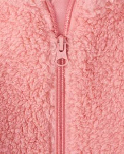 Wholesale <b>Pink</b> Sherpa Fleece <b>Jacket</b> Zipper Closure Women Casual Winter Outerwear Solid Color Sherpa Lining Polyester Material - Product Image 6