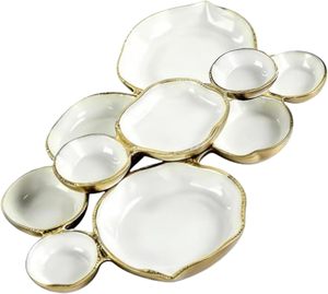 Plateau de service en aluminium avec bols intégrés, ensemble de service pour traiteur, ensemble de bols pour buffet - Product Image 1