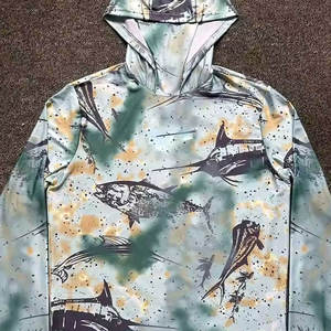 Sweat à capuche de pêche pour hommes, protection solaire, équipement de pêche, vente en gros, vêtements de sport légers pour activités de plein air - Product Image 5