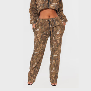 Conjunto de Sudadera con Capucha y Pantalones Deportivos Unisex Personalizados con Estampado de Camuflaje, Sudadera con Cremallera y Pantalones Deportivos Holgados de 500 Gsm, Traje Deportivo Cortavientos de Camuflaje para Hombre - Product Image 2
