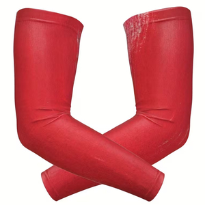 Manchons de bras rouges Raccoon Sports personnalisés, sublimés, anti-humidité, haute élasticité, antidérapants, séchage rapide, prix de gros - Product Image 2