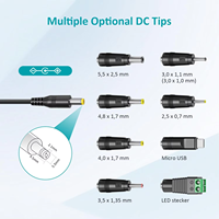 24W Universal-Netzteiladapter 3V 4.5V 5V 6V 7.5V 9V 12V 2A Max AC/DC Netzteil Transformator Adapter mit 8 DC-Steckern