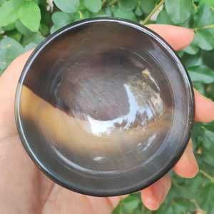 จานซุปแก้วทรงกลมขัดเงาทำมือ สีพื้น ดีไซน์แบบวาบิซาบิ จานและถ้วย - Product Image 3