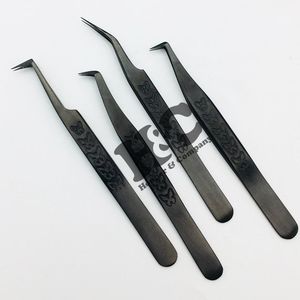 Nouvelle pince à épiler d'extension de cils revêtement de couleur personnalisé pince à cils faite à la main pince à épiler diamantée à pointe solide vison durable - Product Image 3