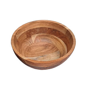 Bol de service en bois de manguier naturel pour collations et fruits Bol à salade en bois de qualité alimentaire pour soupe antique Bols en bois - Product Image 5