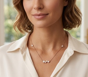 Collier chaîne à maillons avec pendentif en or massif 14 carats et diamants de laboratoire sertis en saphir, style classique, idéal pour la superposition - Product Image 6