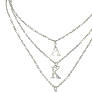 Collar de Plata con Múltiples Hilos y Dijes de Letras Griegas, Joyería de Moda en Capas, Elegante Collar con Colgante para Mujer - Product Image 4