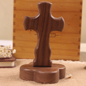 Décoration de baptême pour les fêtes, croix rustique en bois, croix catholique en bois de noyer - Product Image 6