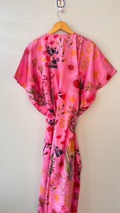 Cotton Long Loose Cover up <b>Maxi</b> <b>Kaftan</b> Cotton Boho Summer Floral Print <b>Kaftan</b> Long Dress Indian Block Print <b>Kaftan</b> Long Dress - Product Image 2