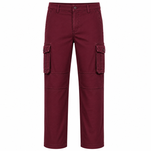 Pantalon cargo pour homme, taille mi-haute, coupe droite, multi-poches, style streetwear, en toile imperméable, pantalon décontracté d'automne - Product Image 6
