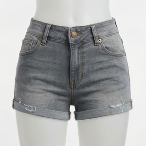 Shorts de Verano para Mujer, de Talle Alto, con Dobladillo Reforzado y Efecto Levanta Glúteos, Transpirables, con Remaches, de Longitud Corta, Moda Urbana Premium - Product Image 1