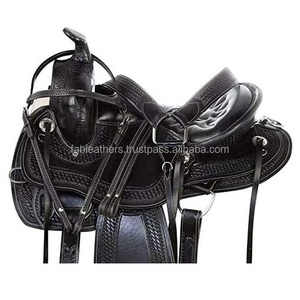 Selle d'équitation confortable en cuir véritable fabriqué à la main pour le plaisir occidental Selle d'équitation de style américain personnalisée en vrac - Product Image 1