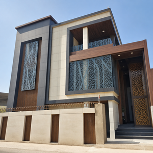 Façade moderne en aluminium, panneau perforé en métal, revêtement extérieur, design d'élévation de bâtiment pour villa - Product Image 2