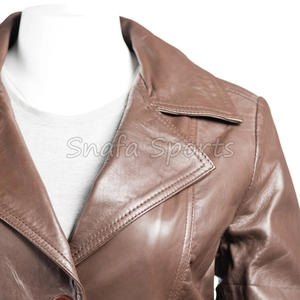 Vestes pour femmes, veste en cuir d'agneau véritable, respirante, col double, streetwear, bomber pour femmes - Product Image 3