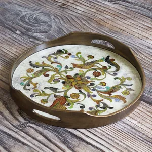 Premium Handmade Bread <b>Basket</b> <b>Tray</b> for Luxury Restaurant Dining Experience Elegant Decorative <b>Tray</b> with Antique Gold Hammered - Product Image 4
