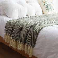 Manta de punto de rizo sólido estilo nórdico con flecos para cama y sofá, colcha para siesta en casa/oficina, tapete liso para decoración por hi - Product Image 2