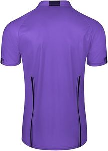 Men Purple Soccer Jersey Short Sleeve Zipper Collar Moisture Wicking Polyester Athletic Shirt with Pockets and Sublimated Print - Product Image 2