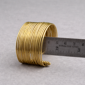 Bracelet manchette en laiton plaqué or unisexe, style classique, bracelet tendance - Product Image 3