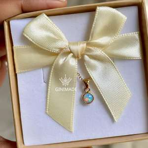 Dainty October <b>Birthstone</b> Pendant Minimalist Gold Jewelry-Tiny Opal <b>Necklace</b> Fine Pendant <b>Necklaces</b> for Bridesmaid Birthday Gift - Product Image 1