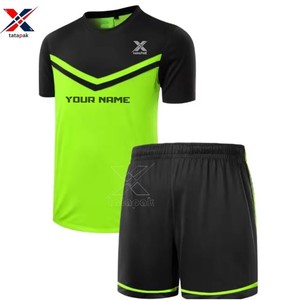 Maillots de football 7V7 légers et respirants pour hommes, col en V, manches courtes, nom et logo personnalisés, 100% polyester, séchage rapide, uniforme - Product Image 1