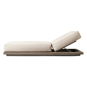 Chaise longue en teck de style tropical avec coussin confortable, plateforme imperméable, chaise longue d'extérieur, chaise longue de piscine, mobilier moderne pour hôtel - Product Image 3