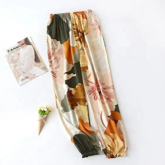 RM Trendy Women Sleepwear Comfy Summer Collection Floral Printed Night Pajamas Trousers in premium Packaging