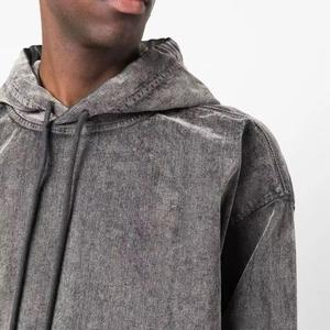 Sweat à capuche brodé délavé en coton mélangé de qualité supérieure, best-seller pour homme, sweat à capuche zippé délavé et vieilli - Product Image 3