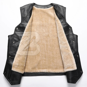 Veste en cuir et velours côtelé épaisse et chaude pour homme, col en V, imperméable, réversible, pour l'hiver - Product Image 6