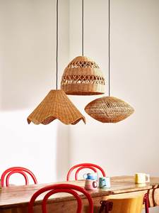 Pantalla de Lámpara Ovalada de Ratán, Forma de OVNI, Tejida a Mano, para Colgar del Techo, Decoración Japonesa - Product Image 3