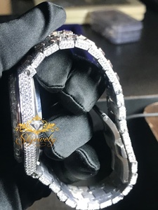 Reloj de Pulsera de Cuarzo con Incrustaciones de Moissanita, Correa de Acero Inoxidable, Esfera de Cristal, Joyería de Lujo Personalizada - Product Image 5