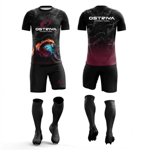 All-Season Heat-Transfer Printed Breathable 100% <b>Polyester</b> Soccer Team Uniform Unisex Jersey Shorts <b>Socks</b> Front Quick Dry Neck - Product Image 1