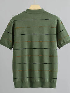 เสื้อยืดโปโลคอวี แขนสั้น ลายเส้น สำหรับผู้ชาย ฤดูใบไม้ผลิ ฤดูร้อน ผ้าไม่หด ใส่สบาย ระบายอากาศได้ดี - Product Image 2