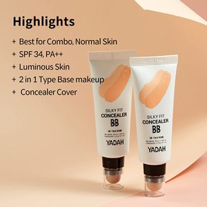 YADAH Silky Fit BB Concealer Cream 21 BEIGE CLARO Maquillaje Hidratante con Protección Solar para Todo Tipo de Piel Tubo de 35 ml - Product Image 3